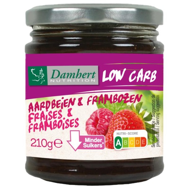 Damhert Confituur aardbei/framboos low carb (210 Gram)