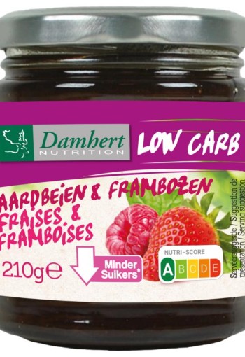 Damhert Confituur aardbei/framboos low carb (210 Gram)