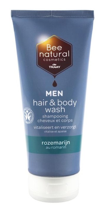 Traay Bee Honest Hair & body wash men rozemarijn (200 Milliliter)