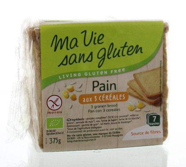 Ma Vie Sans Brood 3 granen glutenvrij bio (375 Gram)