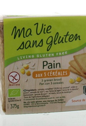 Ma Vie Sans Brood 3 granen glutenvrij bio (375 Gram)