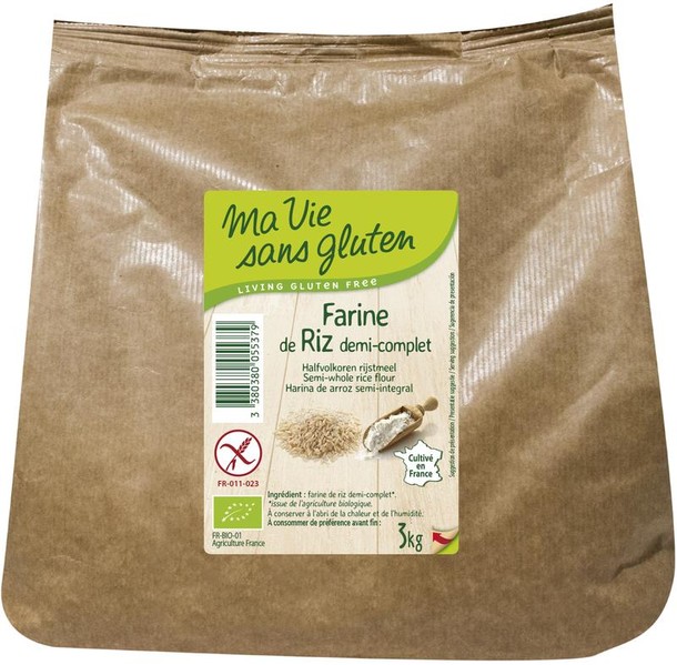 Ma Vie Sans Rijstmeel halfvolkoren glutenvrij bio (3 Kilogram)