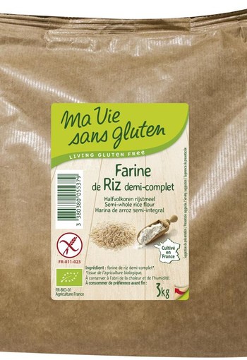 Ma Vie Sans Rijstmeel halfvolkoren glutenvrij bio (3 Kilogram)