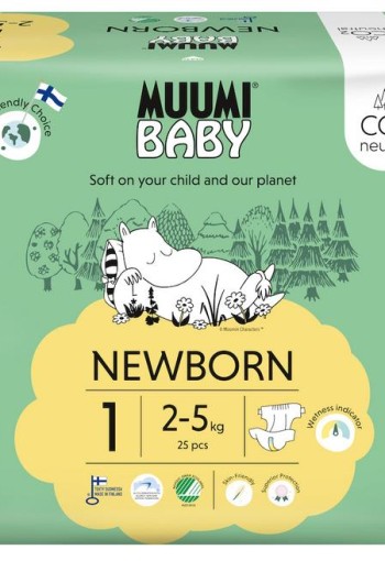 Muumi Baby Eco luiers maat 1 newborn 2-5kg (25 Stuks)