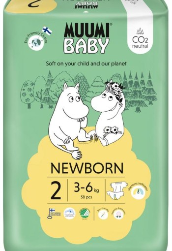 Muumi Baby Eco luiers maat 2 mini 3-6kg (58 Stuks)