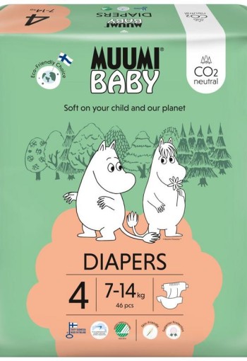 Muumi Baby Eco luiers maat 4 maxi 7-14kg (46 Stuks)