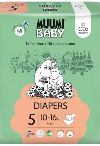 Muumi Baby Eco luiers maat 5 maxi+ 10-16kg (44 Stuks)