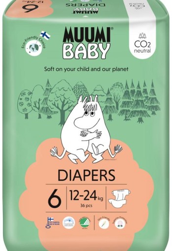 Muumi Baby Eco luiers maat 6 junior 12-24kg (36 Stuks)