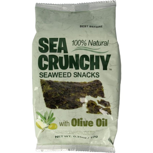 Sea Crunchy Nori zeewier snack met olijf olie (10 Gram)