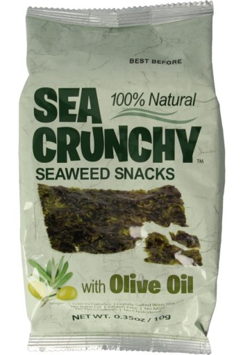 Sea Crunchy Nori zeewier snack met olijf olie (10 Gram)