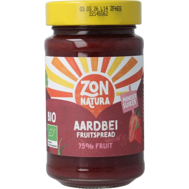 Zonnatura Fruitspread aardbei 75% bio (250 Gram)