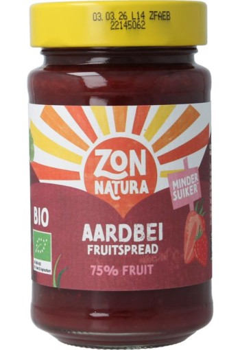 Zonnatura Fruitspread aardbei 75% bio (250 Gram)