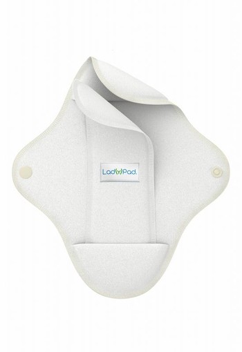 Ladypad Wasbaar maandverband pad & liner wit maat M (1 Set)