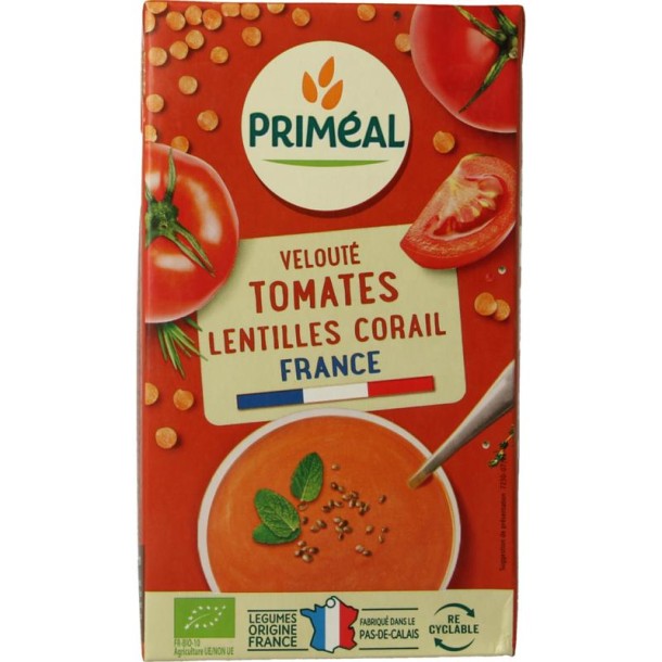 Primeal Veloute gebonden soep tomaat linzen bio (1 Liter)