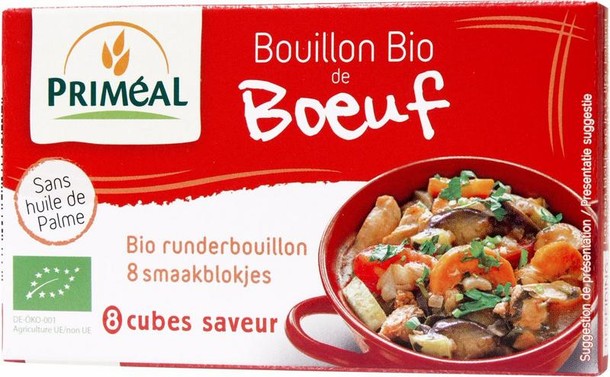 Primeal Runderbouillon blokjes 10 gram bio (8 Stuks)