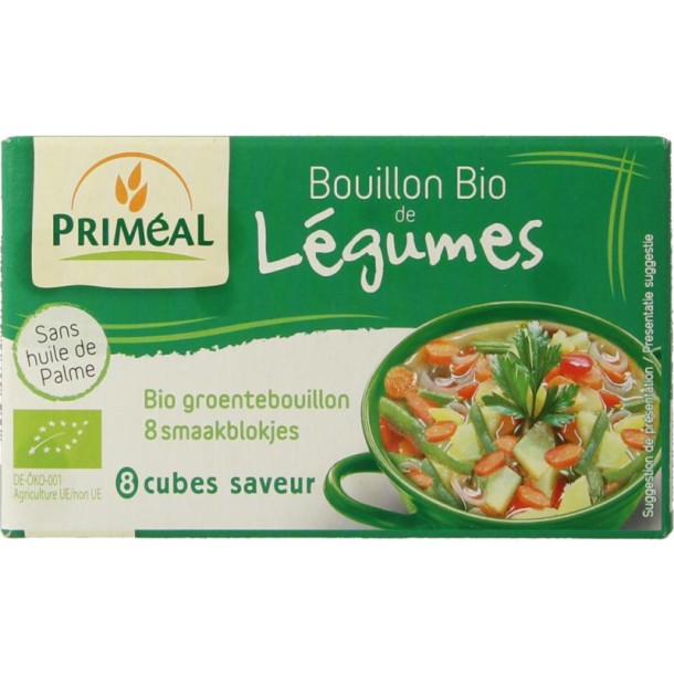 Primeal Groentebouillon blokjes 9 gram bio (8 Stuks)