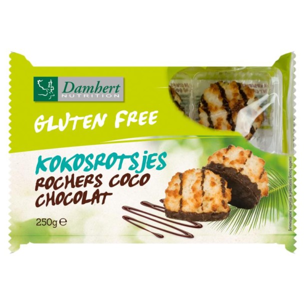 Damhert Kokosrotsen chocolade glutenvrij (250 Gram)