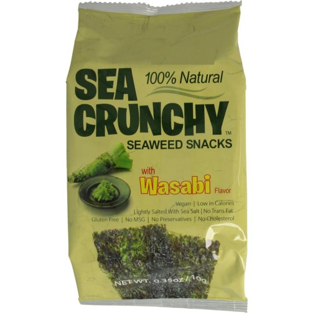 Sea Crunchy Nori zeewier snacks wasabi (10 Gram)