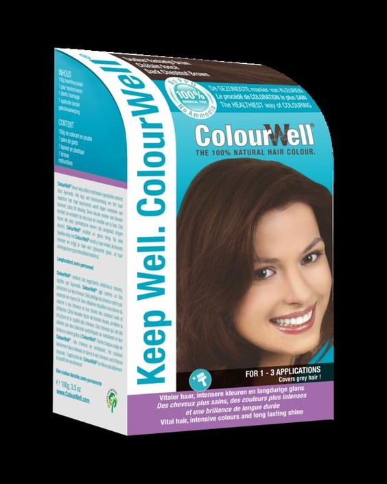 Colourwell 100% Natuurlijke haarkleur donker kastanje bruin (100 Gram)