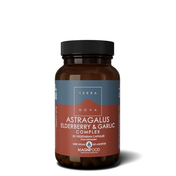 Terranova Astragalus elderberry & garlic complex (50 Vegetarische capsules)