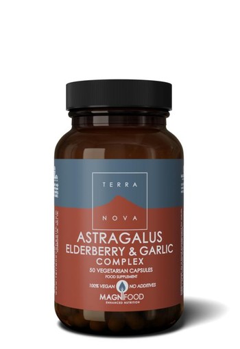 Terranova Astragalus elderberry & garlic complex (50 Vegetarische capsules)