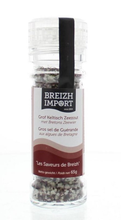 Breizh Import Grof keltisch zeezout zeewier gedroogd strooimolen (65 Gram)