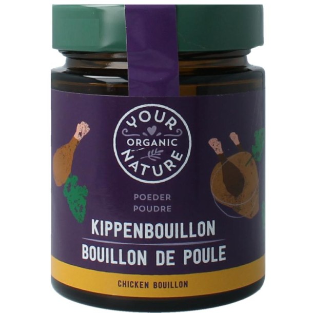 Your Organic Nat Heldere kippenbouillonpoeder zonder gist bio (110 Gram)