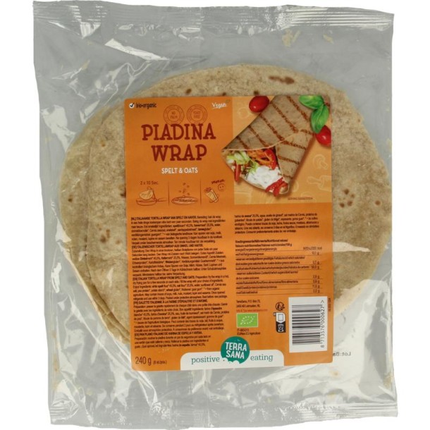 Terrasana Piadina wraps spelt en haver bio (240 Gram)