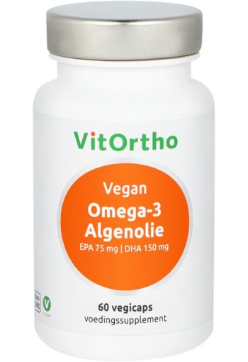 Vitortho Omega-3 Algenolie - EPA 75 mg | DHA 150 mg vegan (60 Vegetarische capsules)