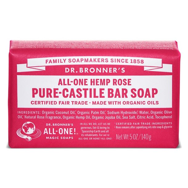 Dr Bronners Barsoap rose (140 Gram)