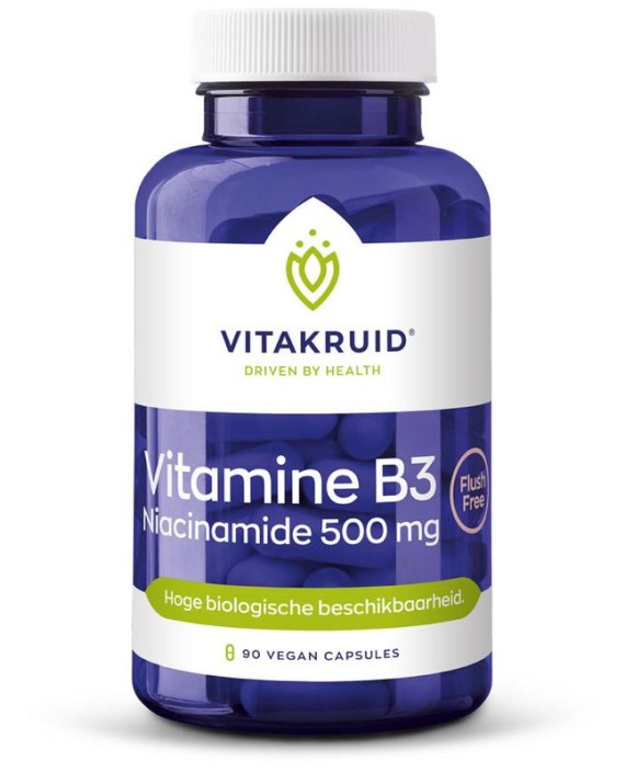 Vitakruid Vitamine B3 Niacinamide 500 mg (90 Vegetarische capsules)