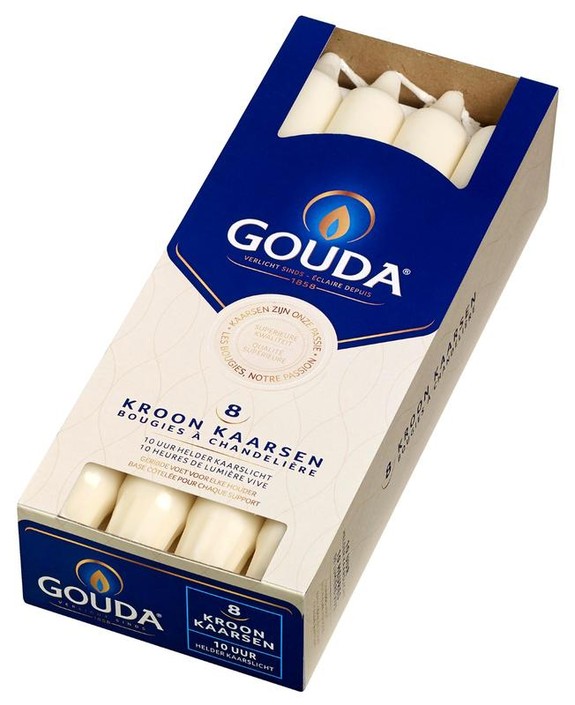 Gouda Kroonkaars ivoor 240/24 (8 Stuks)