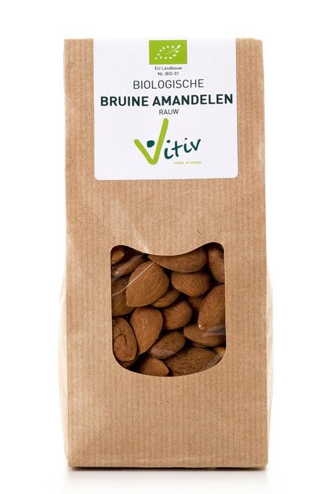 Vitiv Amandelen met vlies bio (250 Gram)