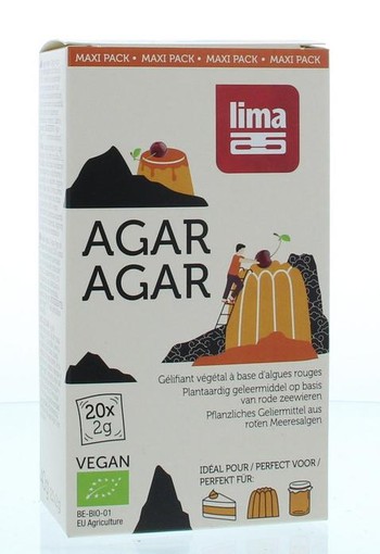 Lima Agar agar maxi pack 2 gram bio (20 Zakjes)