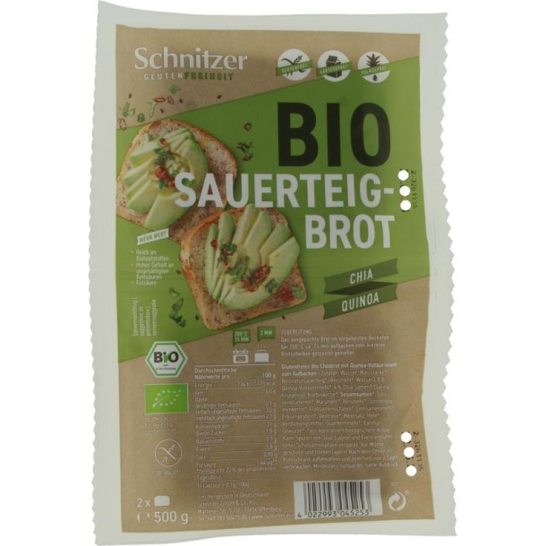 Schnitzer Brood chia & quinoa bio (500 Gram)