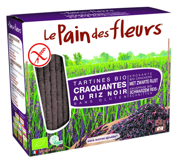 Pain Des Fleurs Zwarte rijst crackers bio (150 Gram)