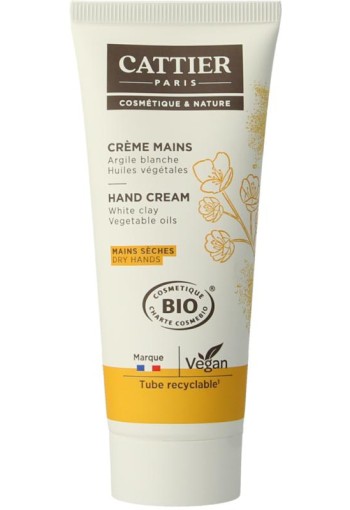 Cattier Handcreme witte klei (75 Milliliter)