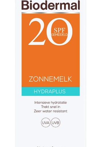 Biodermal Zonnemelk hydraplus SPF20 200 ml