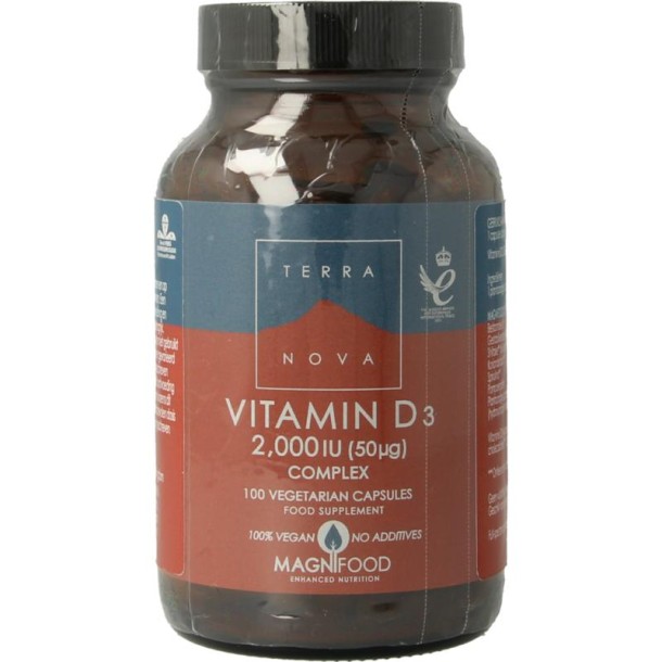 Terranova Vitamine D3 2000IU complex (100 Vegetarische capsules)