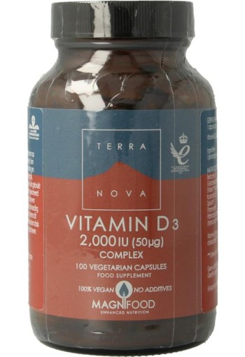 Terranova Vitamine D3 2000IU complex (100 Vegetarische capsules)