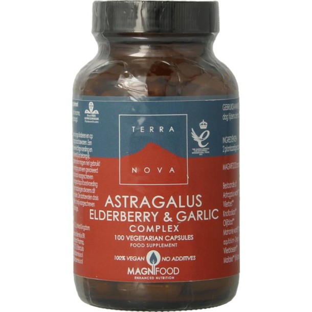 Terranova Astragalus elderberry & garlic complex (100 Vegetarische capsules)