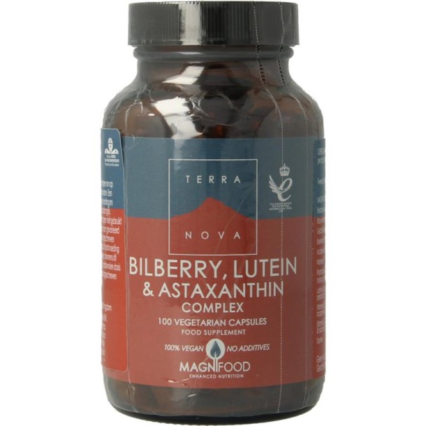 Terranova Bilberry lutein & astaxanthin complex (100 Vegetarische capsules)