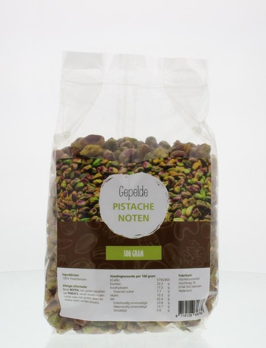 Mijnnatuurwinkel Gepelde pistache noten (500 Gram)