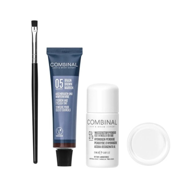 Combinal Wenkbrauwen wimperverf kit bruin (1 Set)