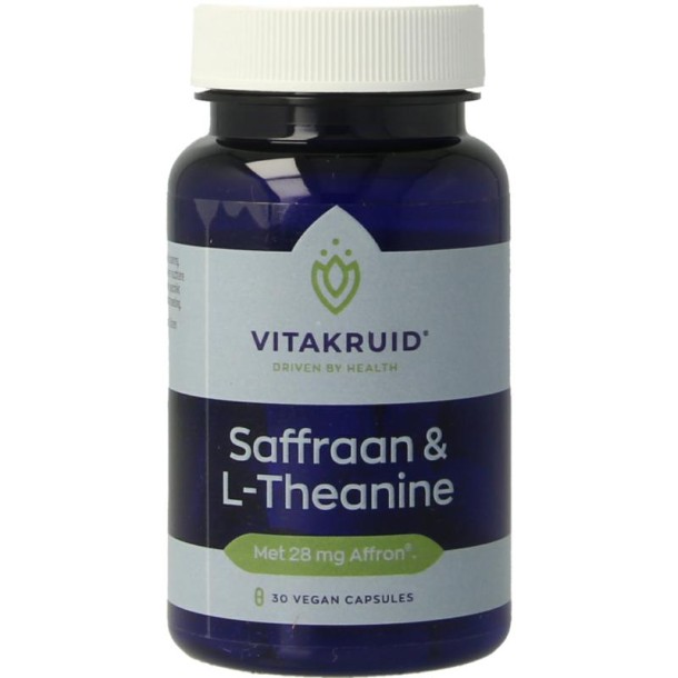 Vitakruid Saffraan 28 mg (Affron) & L-Theanine (30 Vegetarische capsules)