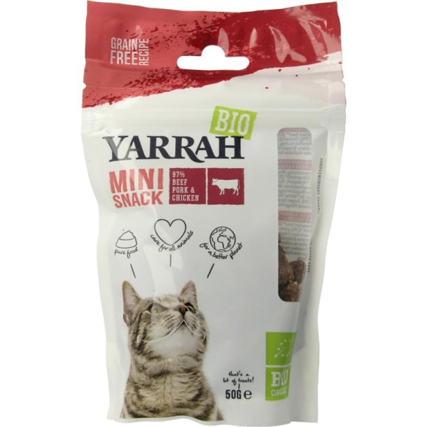 Yarrah Mini snack voor katten bio (50 Gram)