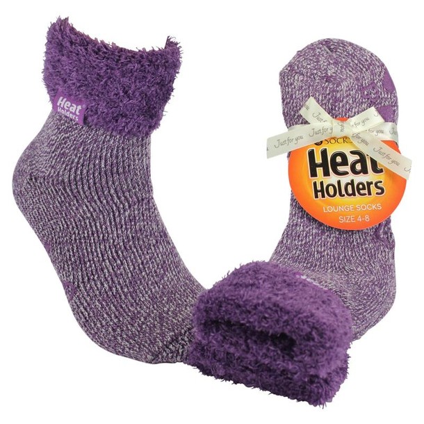 Heat Holders Ladies lounge socks maat 4-8 (37-42) lila mauve/c (1 Paar)