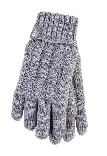 Heat Holders Ladies cable gloves maat S/M light grey (1 Paar)