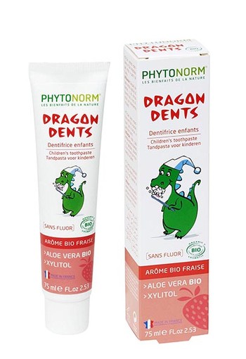 Phytonorm Dragondent kind tandpasta aardbei (75 Milliliter)