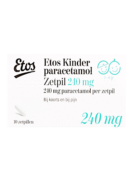 Etos Kin­der­pa­ra­ce­ta­mol zet­pil­len 240 mg 10 stuks